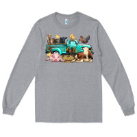 Heather Grey Farm Animals Truck Long Sleeve Tee - BundleAndBundleShop
