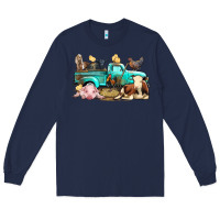 Navy Farm Animals Truck Long Sleeve Tee - BundleAndBundleShop