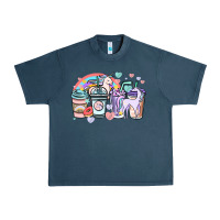 Midnight Navy unicorn coffee cups Urban Heavy Tee - NancyCooperArtShop