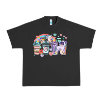 Pigment Black unicorn coffee cups Urban Heavy Tee - NancyCooperArtShop