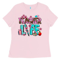 Bubblegum Pink teacher life Ladies Tee - AdoDesignShop