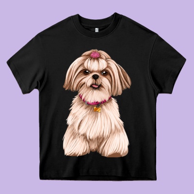 Shih Tzu Dog Design Heavy Core Tee Designed By Jahusdesignshop