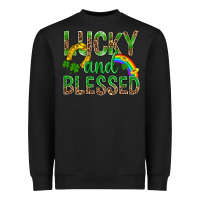 Black Lucky And Blessed St Patricks Heavyweight Sweatshirt - BundleAndBundleShop