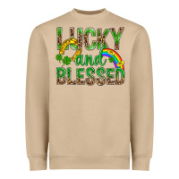 Mushroom Lucky And Blessed St Patricks Heavyweight Sweatshirt - BundleAndBundleShop