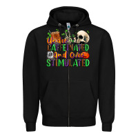 Black Under Caffeinated and Over Stimulated Zipper Hoodie - texasbilliewilder