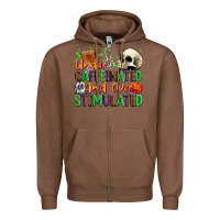 Chestnut Under Caffeinated and Over Stimulated Zipper Hoodie - texasbilliewilder