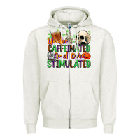 Oatmeal Heather Under Caffeinated and Over Stimulated Zipper Hoodie - texasbilliewilder