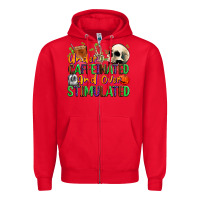 Red Under Caffeinated and Over Stimulated Zipper Hoodie - texasbilliewilder