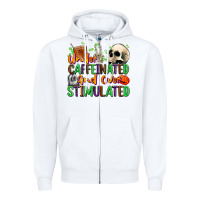 White Under Caffeinated and Over Stimulated Zipper Hoodie - texasbilliewilder