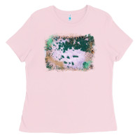 Bubblegum Pink Western Green Cowhide Frame Ladies Tee - Bettercallsaul