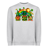 Heather Grey st. patricks  gnomies with rainbow Heavyweight Sweatshirt - BundleAndBundleShop