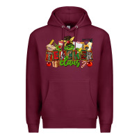 Burgundy teacher claus christmas Premium Hoodie - CowGirlArtShop