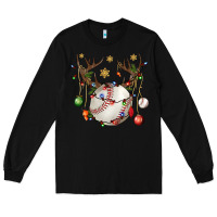 Black Baseball Horn Christmas Long Sleeve Tee - BundleAndBundleShop