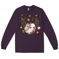 Plum Baseball Horn Christmas Long Sleeve Tee - BundleAndBundleShop
