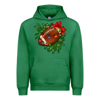 Emerald american football christmas with lights and ribbon Urban Hoodie - FaDigitalArtStudio