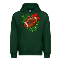 Forest Green american football christmas with lights and ribbon Urban Hoodie - FaDigitalArtStudio