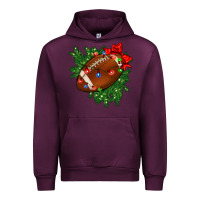 Mauve Wine american football christmas with lights and ribbon Urban Hoodie - FaDigitalArtStudio
