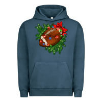 Pigment Midnight Navy american football christmas with lights and ribbon Urban Hoodie - FaDigitalArtStudio