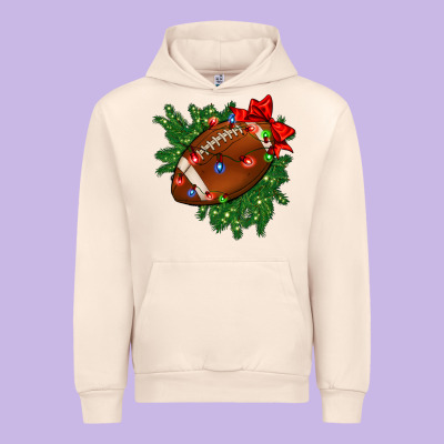 American Football Christmas With Lights And Ribbon Urban Hoodie Designed By Fadigitalartstudio