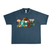 Midnight Navy western coffee cups Urban Heavy Tee - NancyCooperArtShop