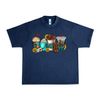 Navy western coffee cups Urban Heavy Tee - NancyCooperArtShop