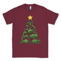 Burgundy dinosaur christmas tree Classic Tee - MaliasSmallBusiness
