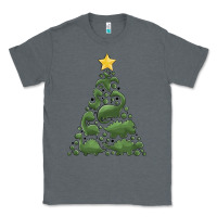 Charcoal Heather dinosaur christmas tree Classic Tee - MaliasSmallBusiness