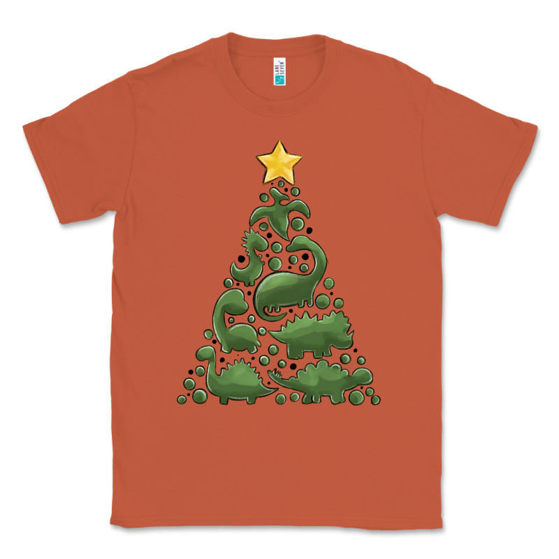 Dinosaur Christmas Tree Classic Tee by MaliasSmallBusiness | Teevron