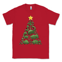 Red dinosaur christmas tree Classic Tee - MaliasSmallBusiness
