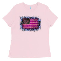 Old Leopard American Flag Ladies Tee | Teevron