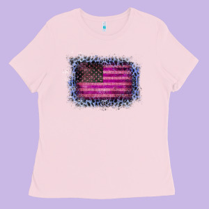 Old Leopard American Flag Ladies Tee Designed By Bettercallsaul