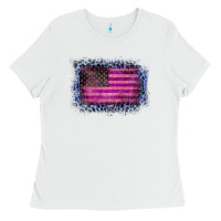 White Old Leopard American Flag Ladies Tee - Bettercallsaul
