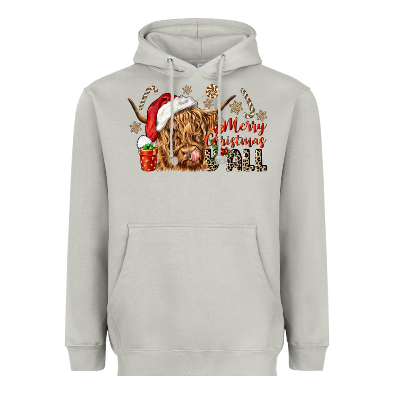 Merry Christmas Yall Heavyweight Hoodie by CowGirlArtShop | Teevron