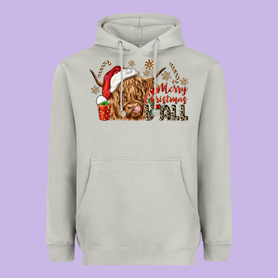 Merry Christmas Yall Heavyweight Hoodie Designed By Cowgirlartshop