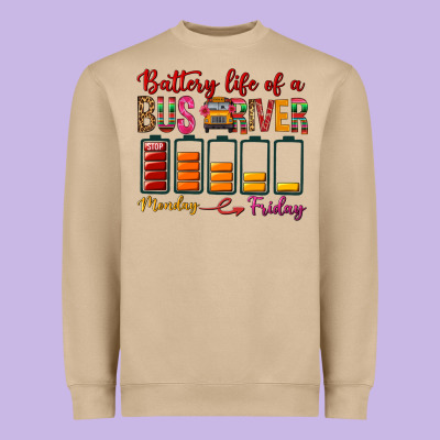Battery Life Of A Bus Driver Heavyweight Sweatshirt Designed By Bundleandbundleshop