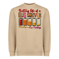 Mushroom Battery Life Of A Bus Driver Heavyweight Sweatshirt - BundleAndBundleShop