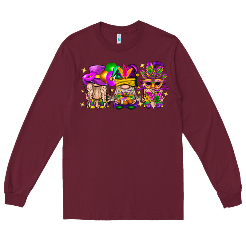 Mardi Gras Gnomies Cakes Flowers And Balloon Long Sleeve Tee by BundleAndBundleShop | Teevron