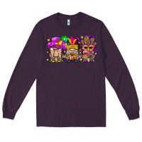 Plum Mardi Gras Gnomies Cakes Flowers And Balloon Long Sleeve Tee - BundleAndBundleShop