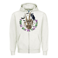 Oatmeal Heather People Give Me The Creeps Zipper Hoodie - texasbilliewilder