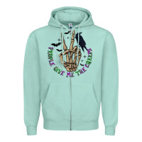 Seafoam People Give Me The Creeps Zipper Hoodie - texasbilliewilder
