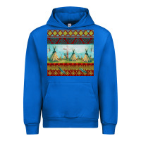 Cobalt teepe tent dreamcatcher totem pole seamless patter Urban Hoodie - FaDigitalArtStudio