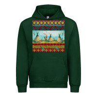Forest Green teepe tent dreamcatcher totem pole seamless patter Urban Hoodie - FaDigitalArtStudio