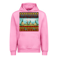 Fuchsia Pink teepe tent dreamcatcher totem pole seamless patter Urban Hoodie - FaDigitalArtStudio