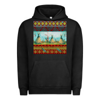 Pigment Black teepe tent dreamcatcher totem pole seamless patter Urban Hoodie - FaDigitalArtStudio