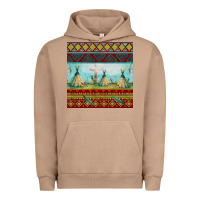 Pigment Burro teepe tent dreamcatcher totem pole seamless patter Urban Hoodie - FaDigitalArtStudio