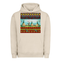 Pigment French Oak teepe tent dreamcatcher totem pole seamless patter Urban Hoodie - FaDigitalArtStudio
