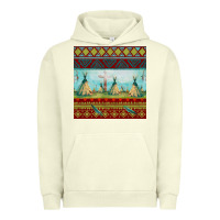 Pigment Pistachio teepe tent dreamcatcher totem pole seamless patter Urban Hoodie - FaDigitalArtStudio