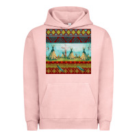 Pigment Salmon teepe tent dreamcatcher totem pole seamless patter Urban Hoodie - FaDigitalArtStudio