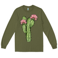 Army Green cactus 4 Long Sleeve Tee - JahusDesignShop