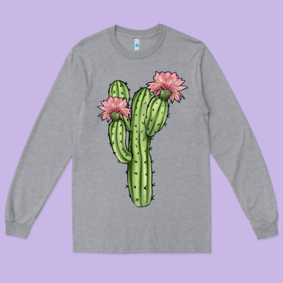 Cactus 4 Long Sleeve Tee Designed By Jahusdesignshop